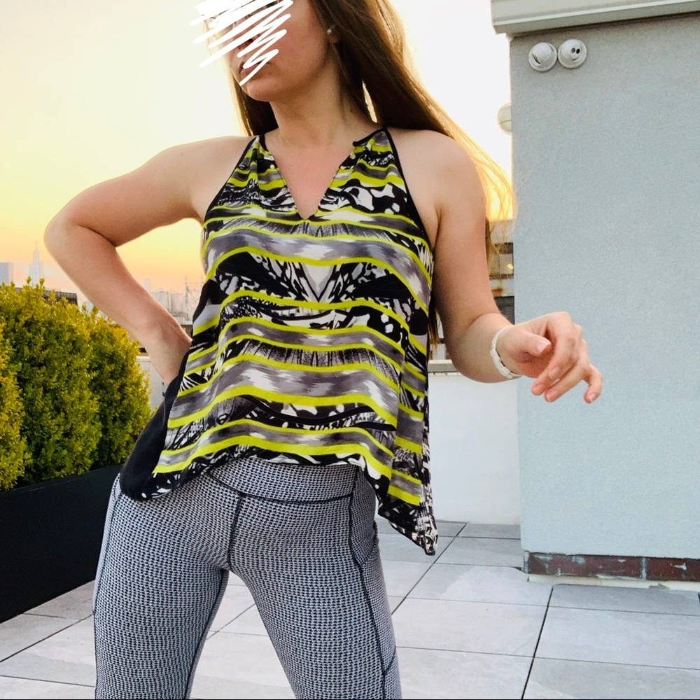 Parker Genuine Silk Wrap Cut Out Back Cami Blouse Modern Abstract City Wall Art